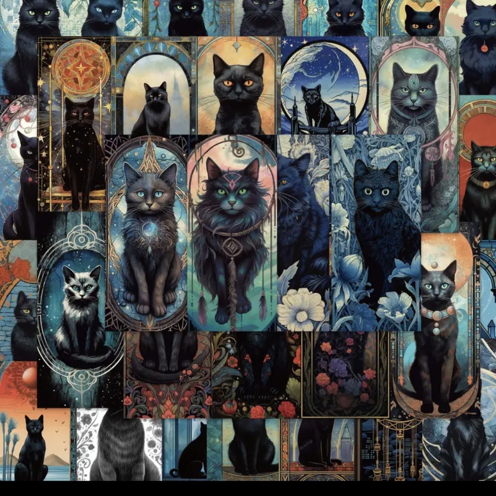 Elegant Black Cat Mosaic with Piercing Eyes Coming Soon !